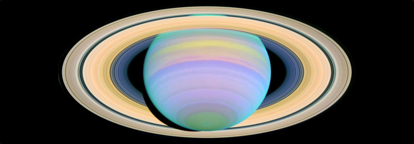An ultraviolet spectrum image of the planet Saturn